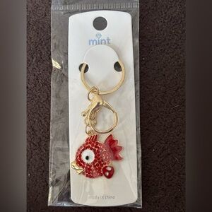 Red rhinestone fish keychain/bag, charm New